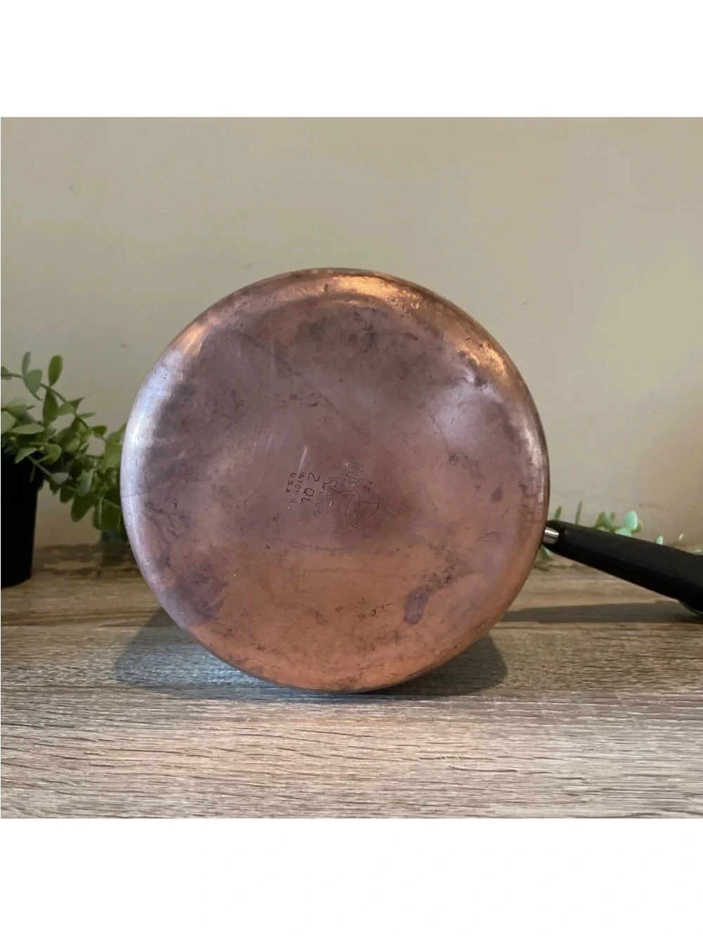 Revere Ware 2 Qt Copper Bottom Saucepan Pot USA Vintage No Lid Cookware